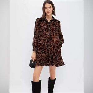 Tuckernuck Leopard Velvet Burnout Callahan Dress